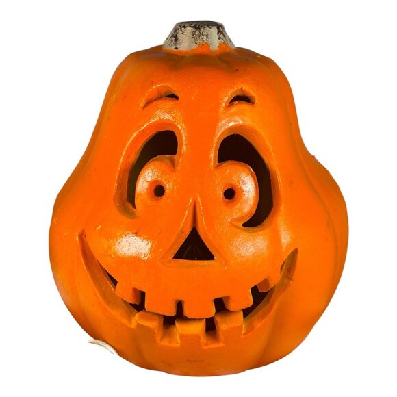 Lighted Foam Halloween pumpkin Jack O Lanterns vintage 1998 home holiday decor - Picture 1 of 10